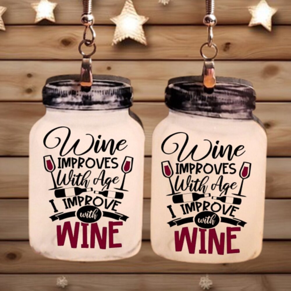 Earrings. Wine Improves With Age